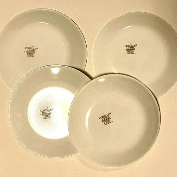 Vintage Corelle Blue Hearts 4 pc Set Bread & Butter Plates 6 3/4" Made in USA - Picture 3 of 4